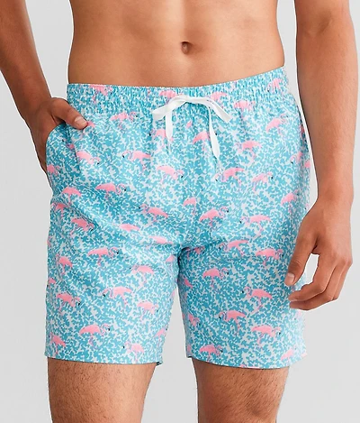 The Domingos Are Flamingos Stretch Swim Trunks