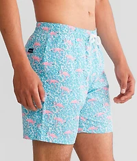 The Domingos Are Flamingos Stretch Swim Trunks