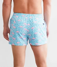 The Domingos Are For Flamingos Stretch Swim Trunks