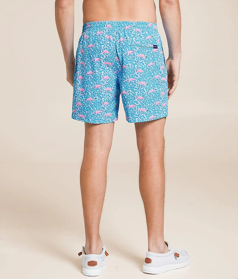 The Domingos Are For Flamingos Stretch Swim Trunks
