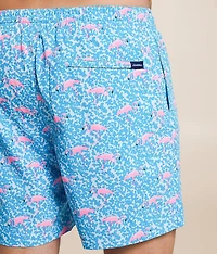 The Domingos Are For Flamingos Stretch Swim Trunks