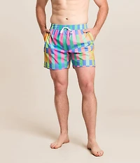 The Technicolor Stitches Stretch Swim Trunks