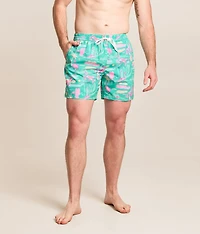 The Single & Ready To Flamingle Stretch Swim Trunks