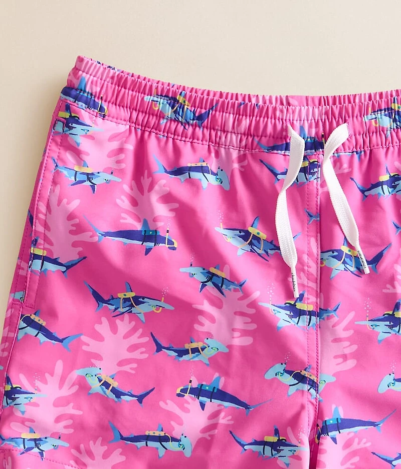 Boys - The Great Pink Sharks Swim Trunks
