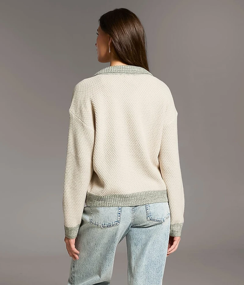 Textured Knit Cardigan Sweater