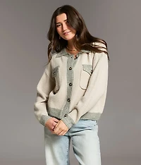 Textured Knit Cardigan Sweater