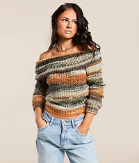 Off The Shoulder Marled Sweater