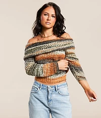 Off The Shoulder Marled Sweater