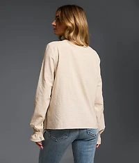 Refined Edit - Striped Peplum Blouse