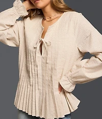 Refined Edit - Striped Peplum Blouse