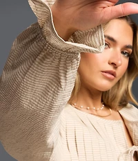 Refined Edit - Striped Peplum Blouse