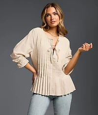 Refined Edit - Striped Peplum Blouse