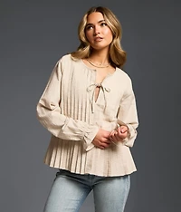 Refined Edit - Striped Peplum Blouse