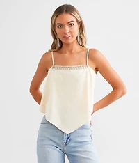 Satin Hanky Rhinestone Tank Top