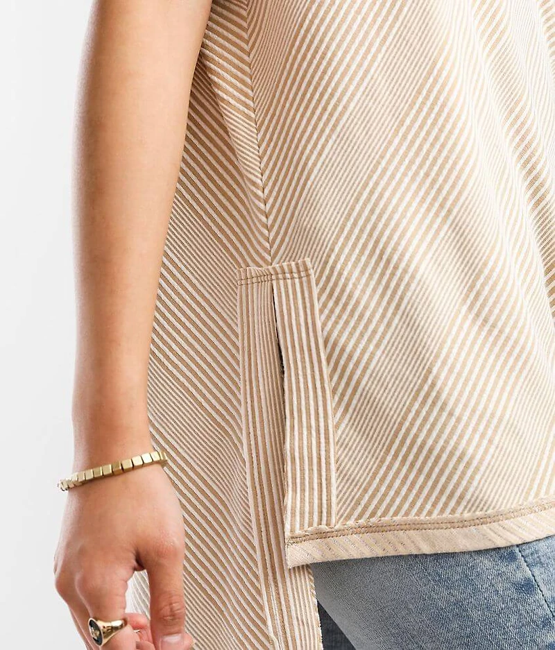 Striped One Shoulder Dolman Top