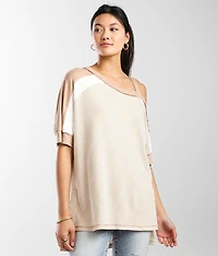 Striped One Shoulder Dolman Top