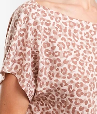 Cheetah One Shoulder Top