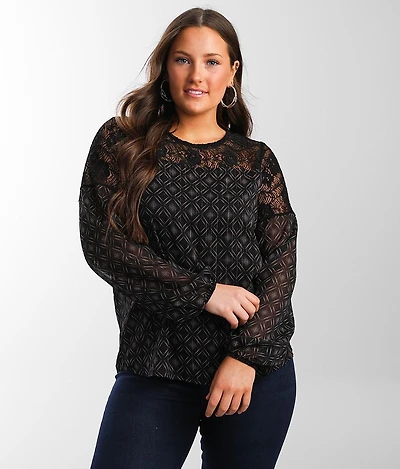 Metallic Striped Chiffon Top
