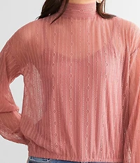 Lace Mock Neck Top