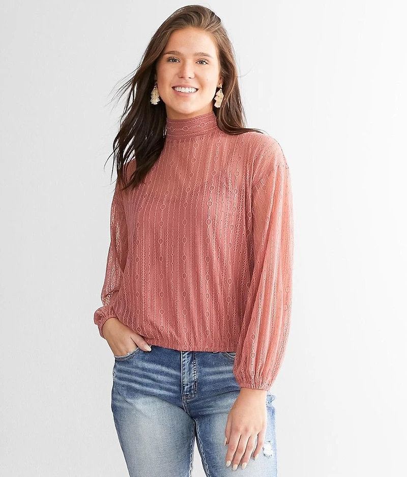 Lace Mock Neck Top