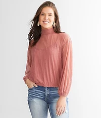 Lace Mock Neck Top