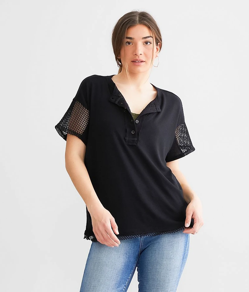 Mesh Inset Henley