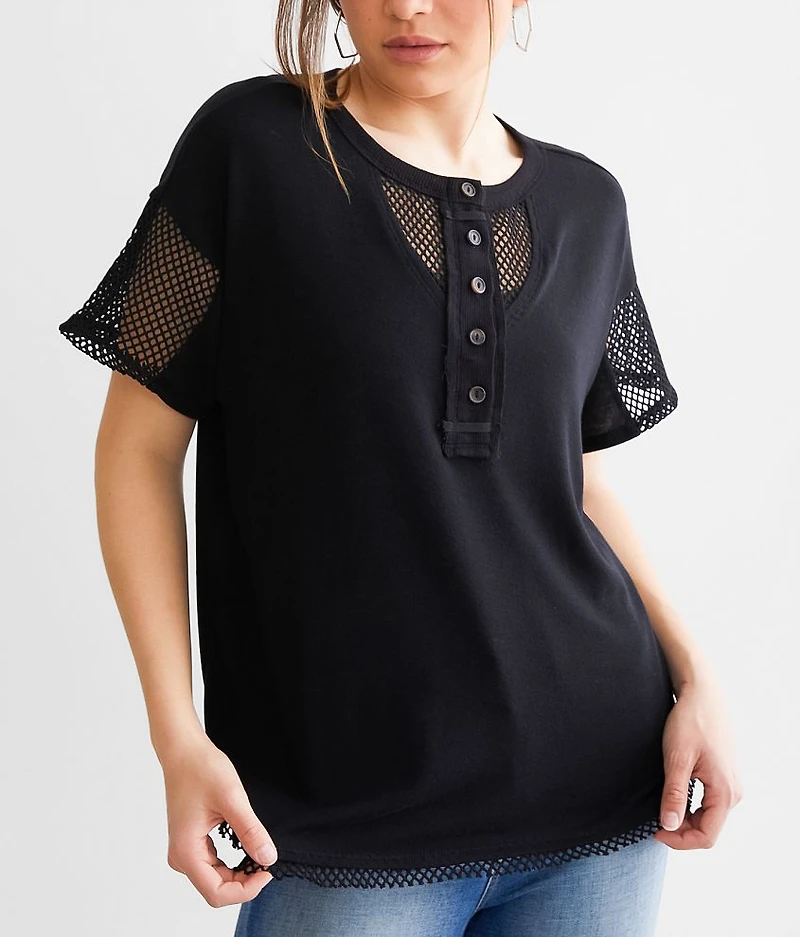 Mesh Inset Henley