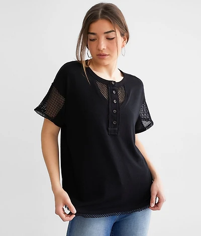 Mesh Inset Henley