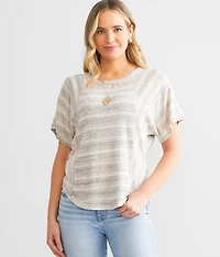 Two Lips Striped Dolman Top