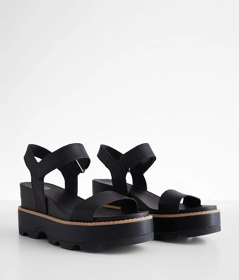 Joanie IV Y Strap Wedge Leather Sandal