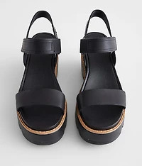 Joanie IV Y Strap Wedge Leather Sandal