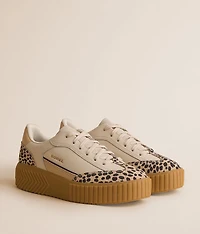 Ona Ave T-Toe Leather Cheetah Sneaker