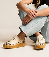 Ona Ave T-Toe Leather Cheetah Sneaker