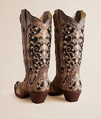 Sequin Leather Western Boot