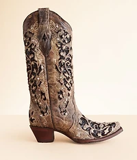 Sequin Leather Western Boot