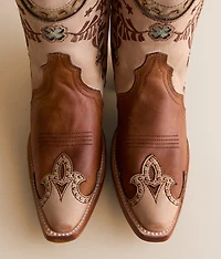 Horseshoe Overlay Leather Western Boot