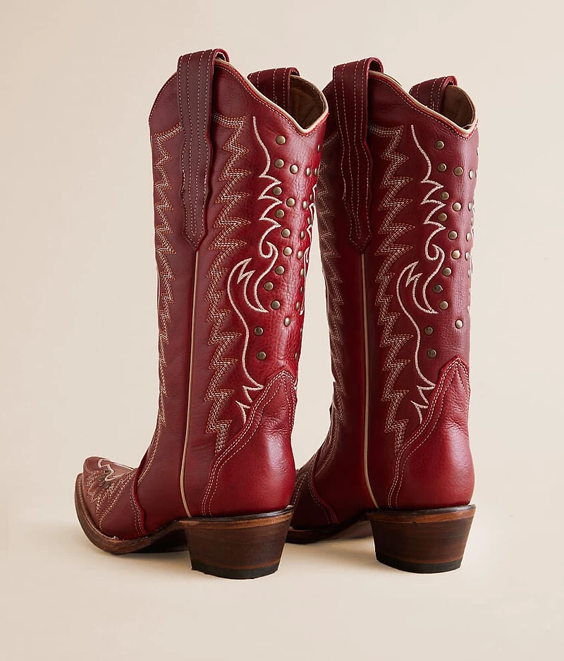 Studded Leather Western Boot