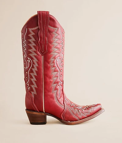 Studded Leather Western Boot