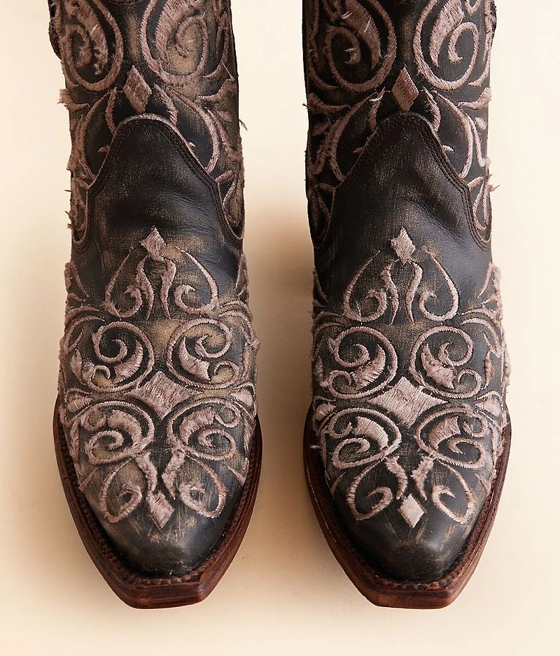 by Corral Embroidered Western Leather Ankle Boot