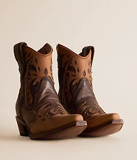 Embroidered Western Leather Ankle Boot