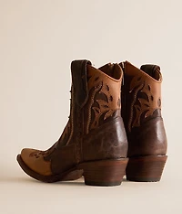 Embroidered Western Leather Ankle Boot