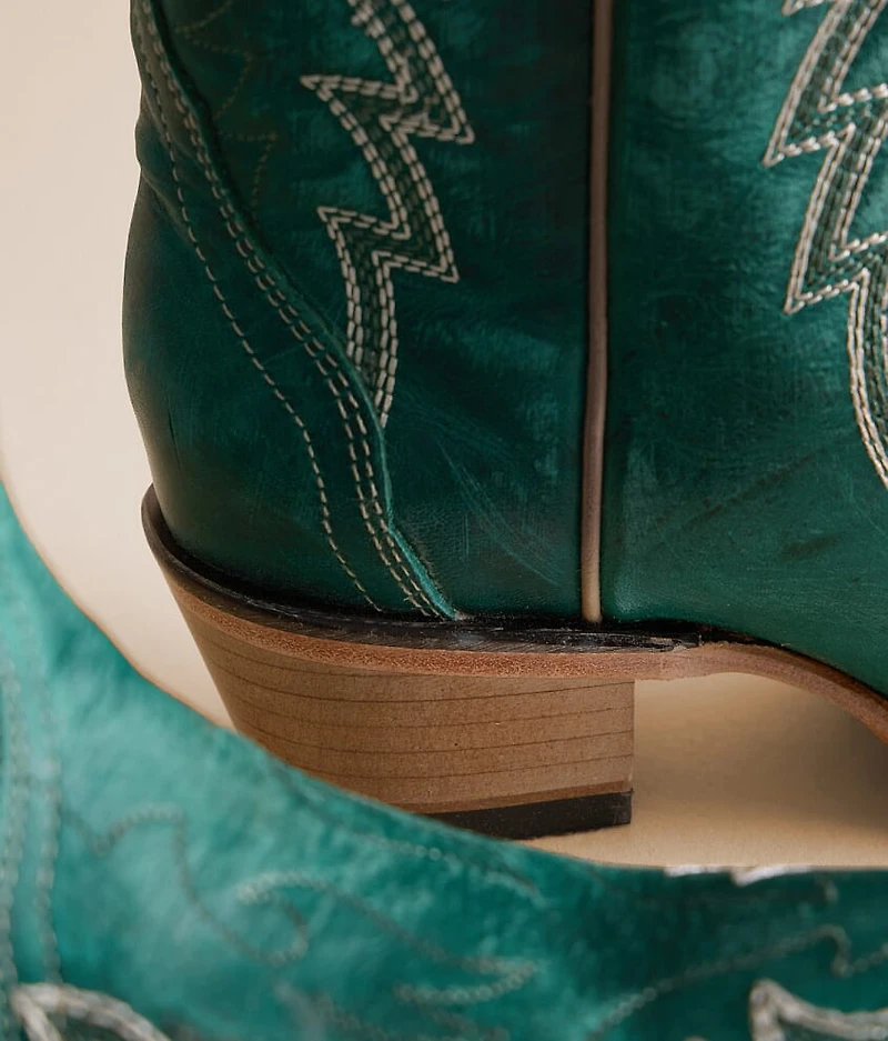 Zigzag Leather Western Boot