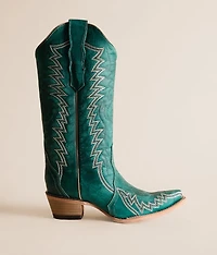 Zigzag Leather Western Boot