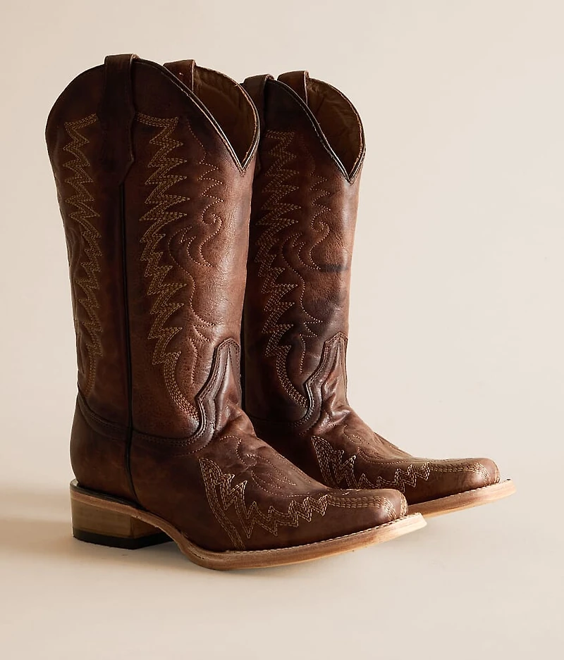Zigzag Western Leather Boot