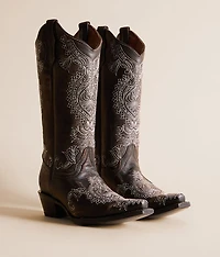 Paisley Embroidered Leather Western Boot