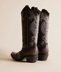 Paisley Embroidered Leather Western Boot
