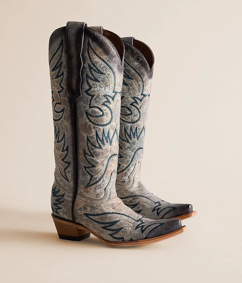 Crackled Leather Western Boot
