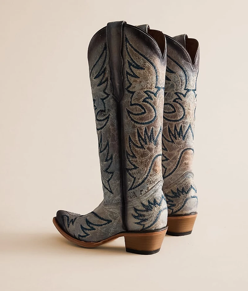 Crackled Leather Western Boot