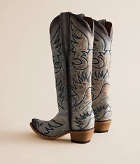 Crackled Leather Western Boot