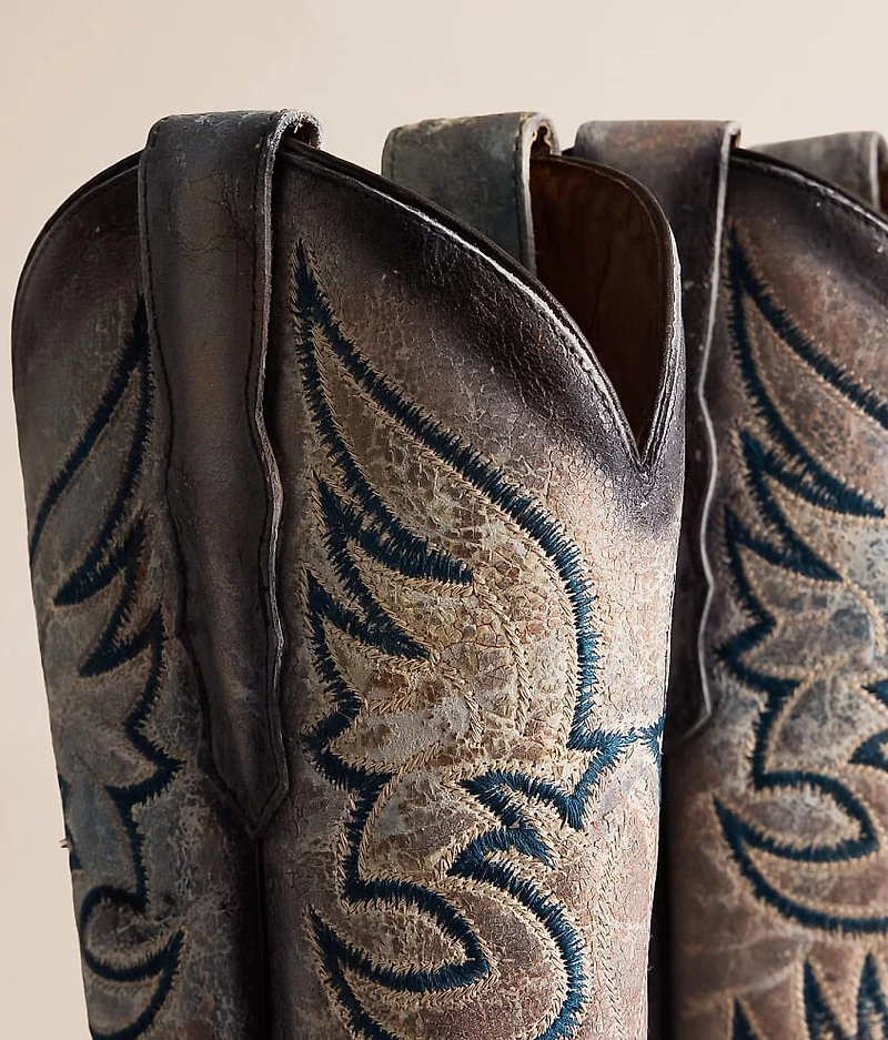 Crackled Leather Western Boot